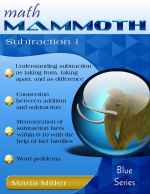 Math Mammoth Subtraction 1 math book cover