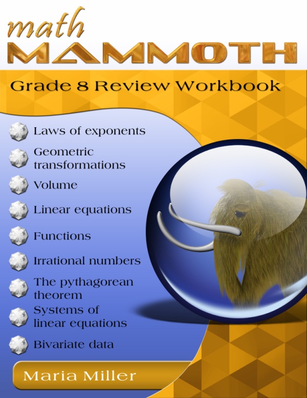 cover for Math Mammoth Grade 8 Review Workbook